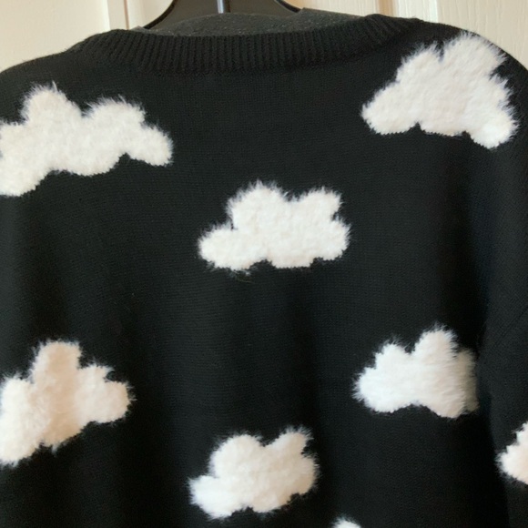 BEAUTIFUL BRAND NEW ALICE + OLIVIA GLEESON FUZZY CLOUD SWEATER IN BLACK & WHITE - Picture 15 of 16